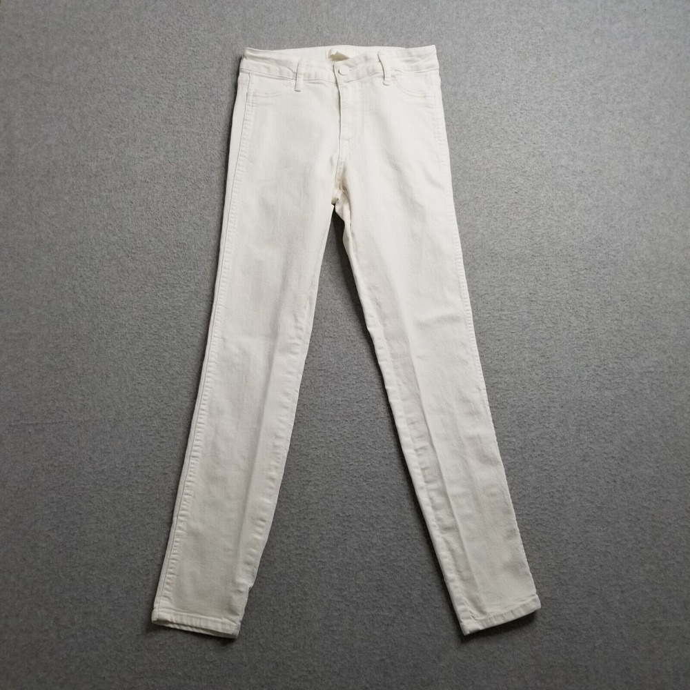 H&M Jeans Women 0 White‎ Denim Mid Rise Skinny